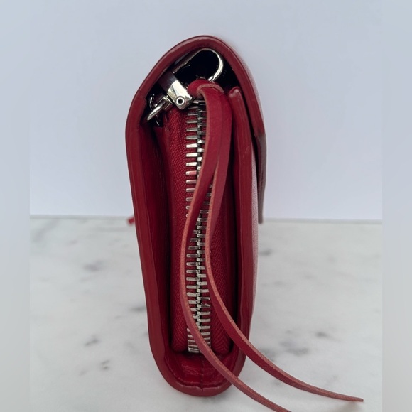 Balenciaga Red Leather Envelope Crossbody Wallet WOC - Picture 6 of 13